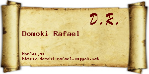 Domoki Rafael névjegykártya
